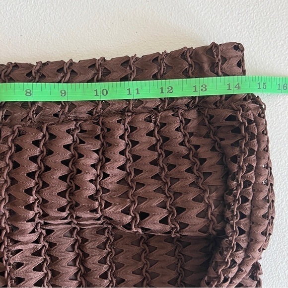 Zara Trafaluc Collection Open Weave Elastic Waist Pull on Pants Brown Size M - Picture 9 of 9